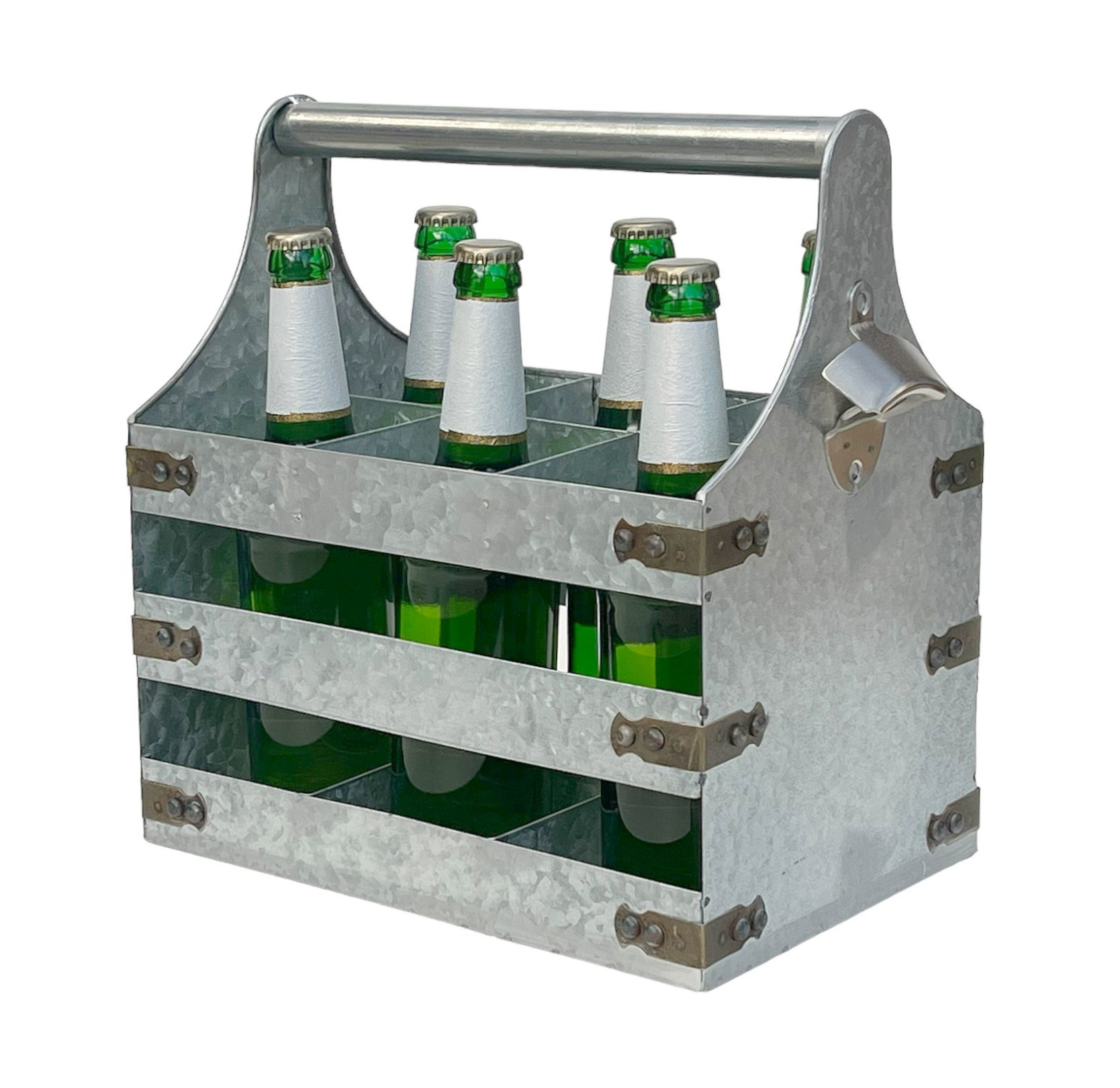 DanDiBo Bierträger Metall mit Öffner 96403 Flaschenträger 6 Flaschen  Flaschenöffner Flaschenkorb Männerhandtasche Männergeschenke -  DanDiBo-Ambiente