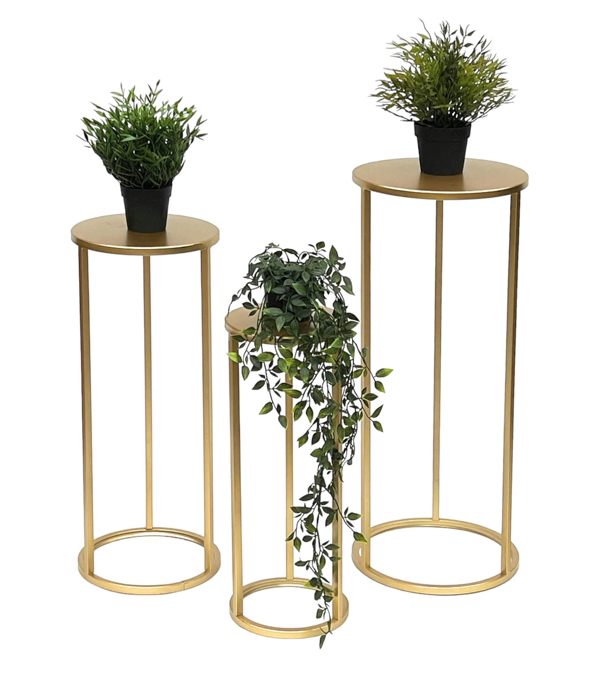 BLUMENHOCKER Metall Gold Rund 3er SetDanDiBo