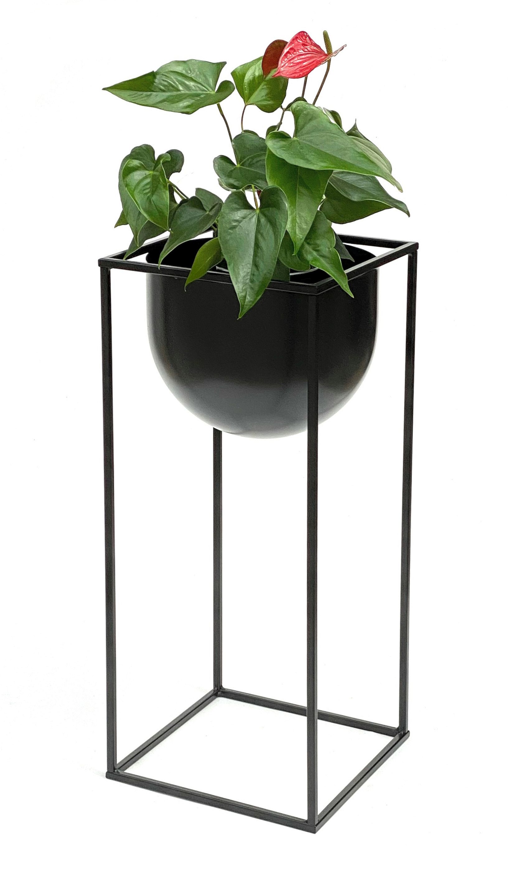 DanDiBo Blumenhocker Metall Schwarz Eckig 62 cm Blumenständer 439