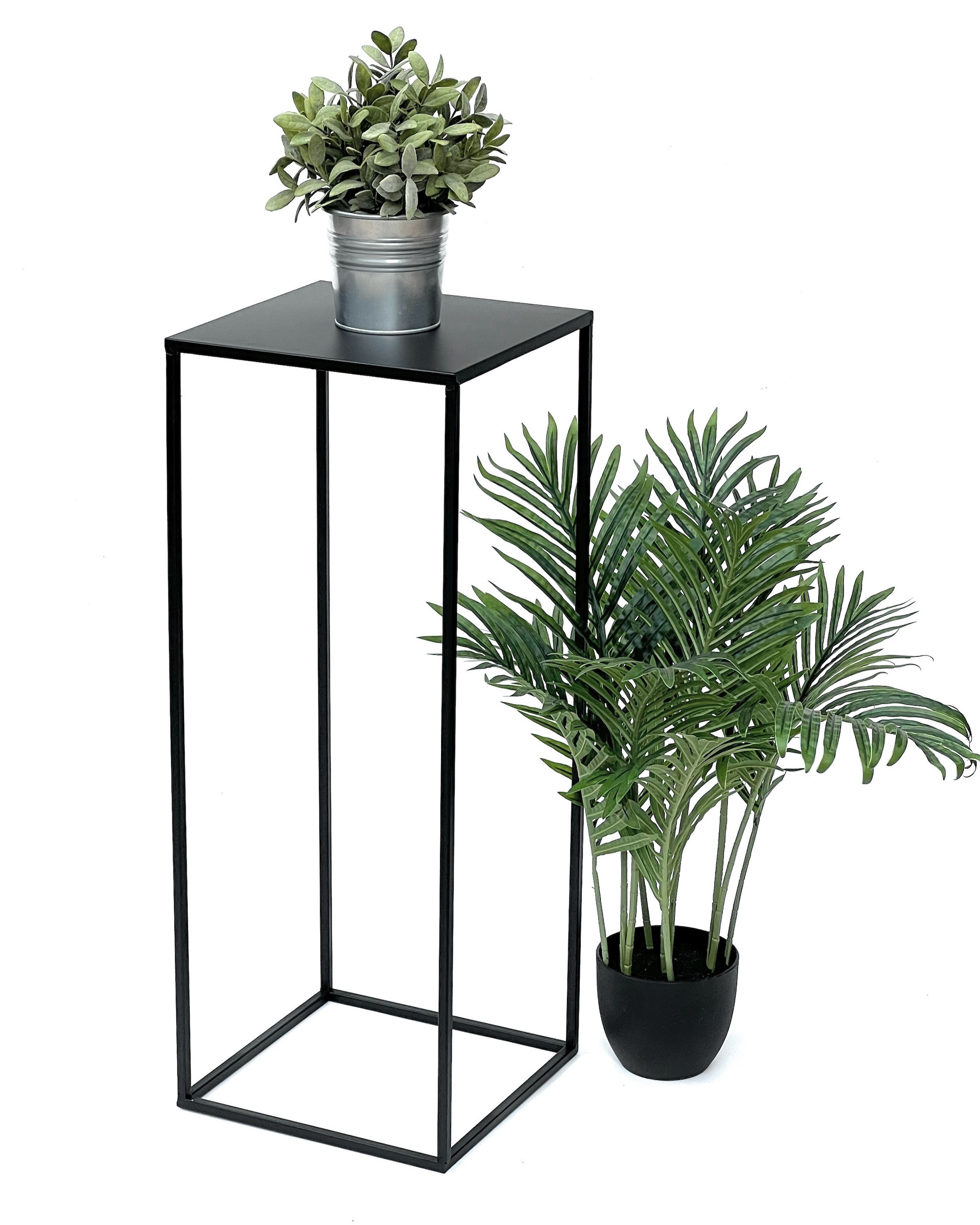 Pflanzenhocker Beistelltisch Schwarz Blumenhocker Eckig 96315 L DanDiBo Blumenständer 70 Modern DanDiBo-Ambiente cm Blumensäule Metall Pflanzenständer -