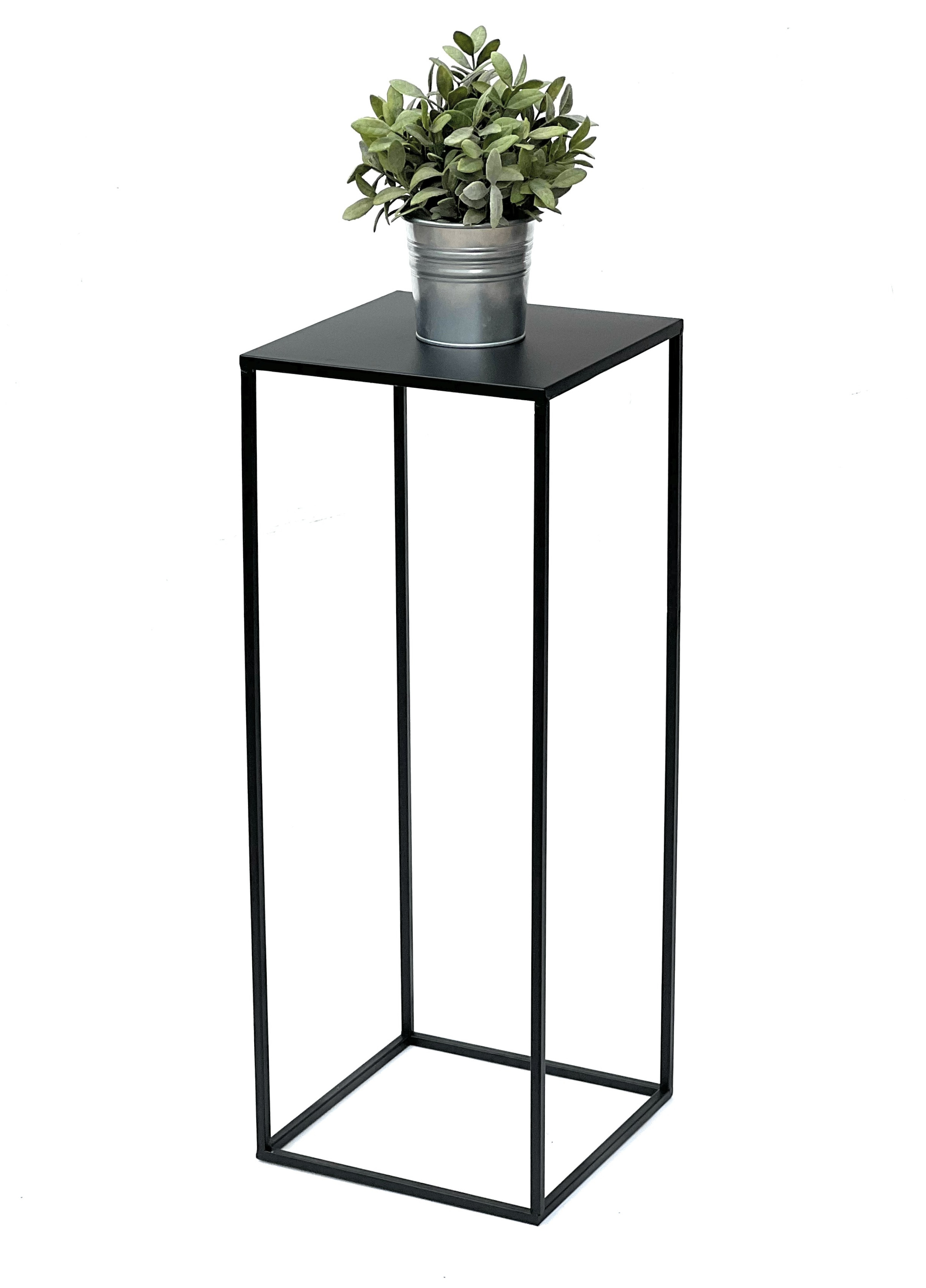 DanDiBo Blumenhocker Metall Schwarz Eckig 70 cm Blumenständer Beistelltisch  96315 L Blumensäule Modern Pflanzenständer Pflanzenhocker - DanDiBo-Ambiente