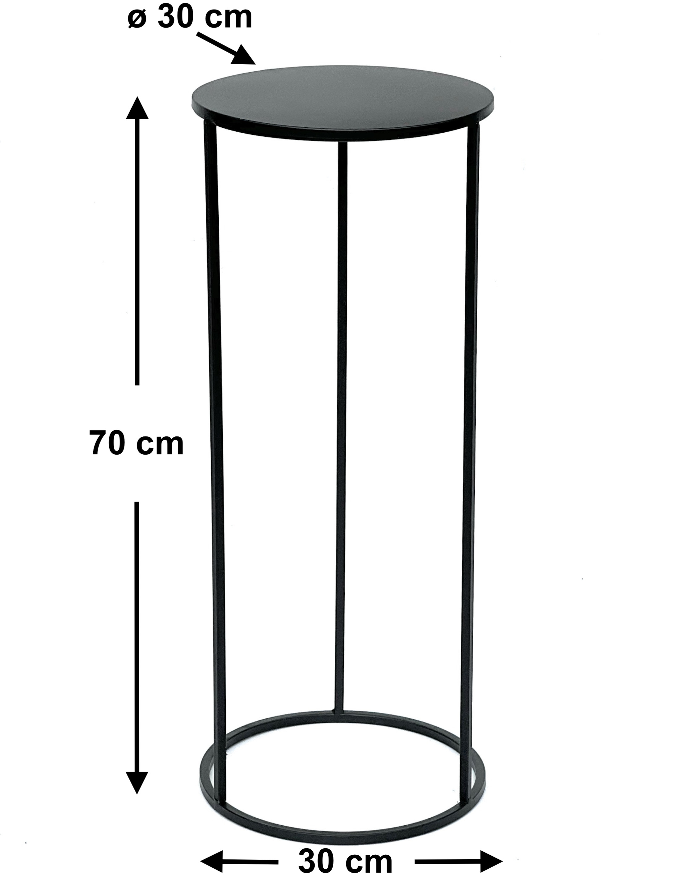 DanDiBo Blumenhocker Metall Schwarz Rund 70 cm Blumenständer Beistelltisch  96316 L Blumensäule Modern Pflanzenständer Pflanzenhocker - DanDiBo-Ambiente