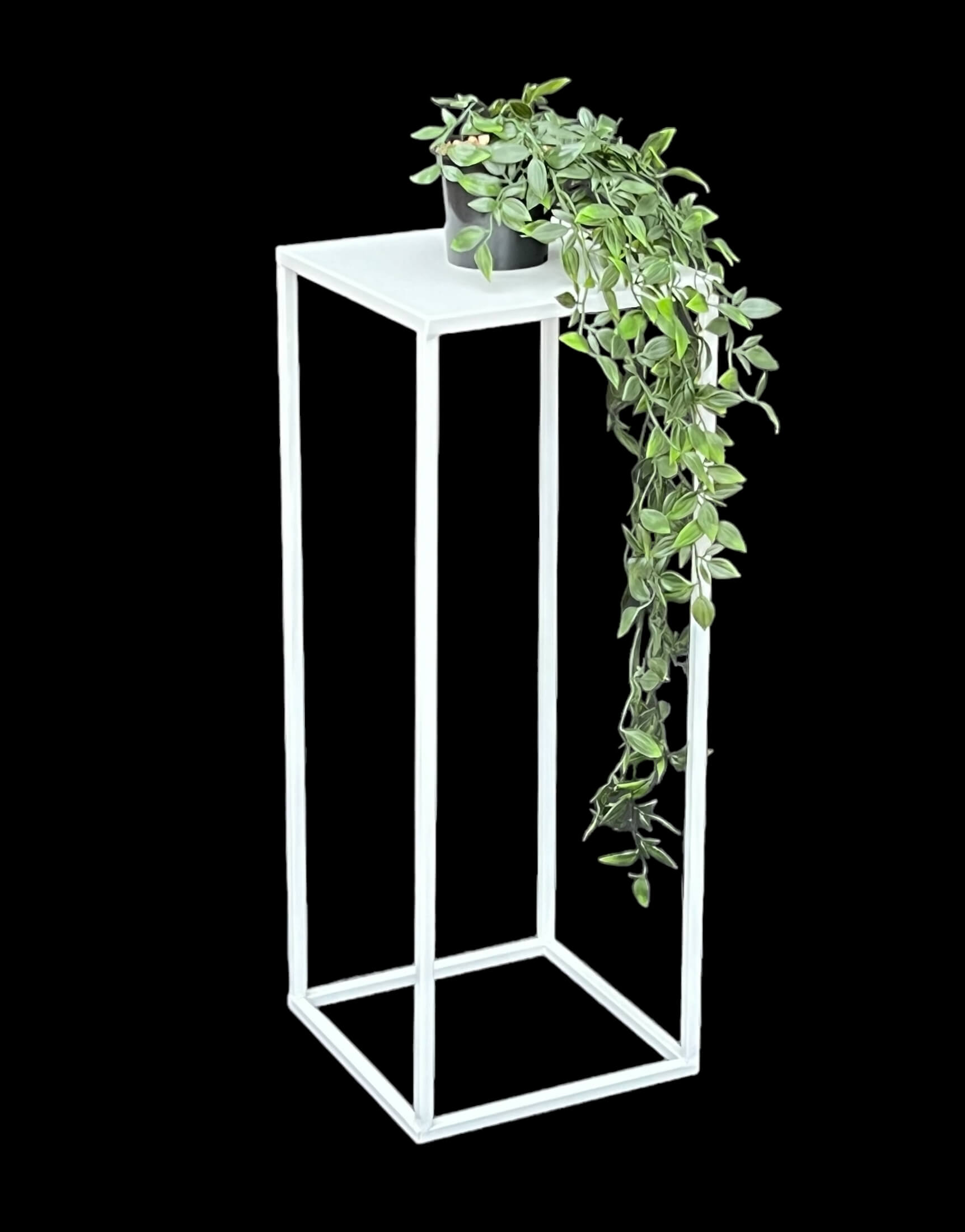 DanDiBo Blumenhocker Metall Weiß Eckig 60 cm Blumenständer Beistelltisch  96482 M Blumensäule Modern Pflanzenständer Pflanzenhocker - DanDiBo-Ambiente
