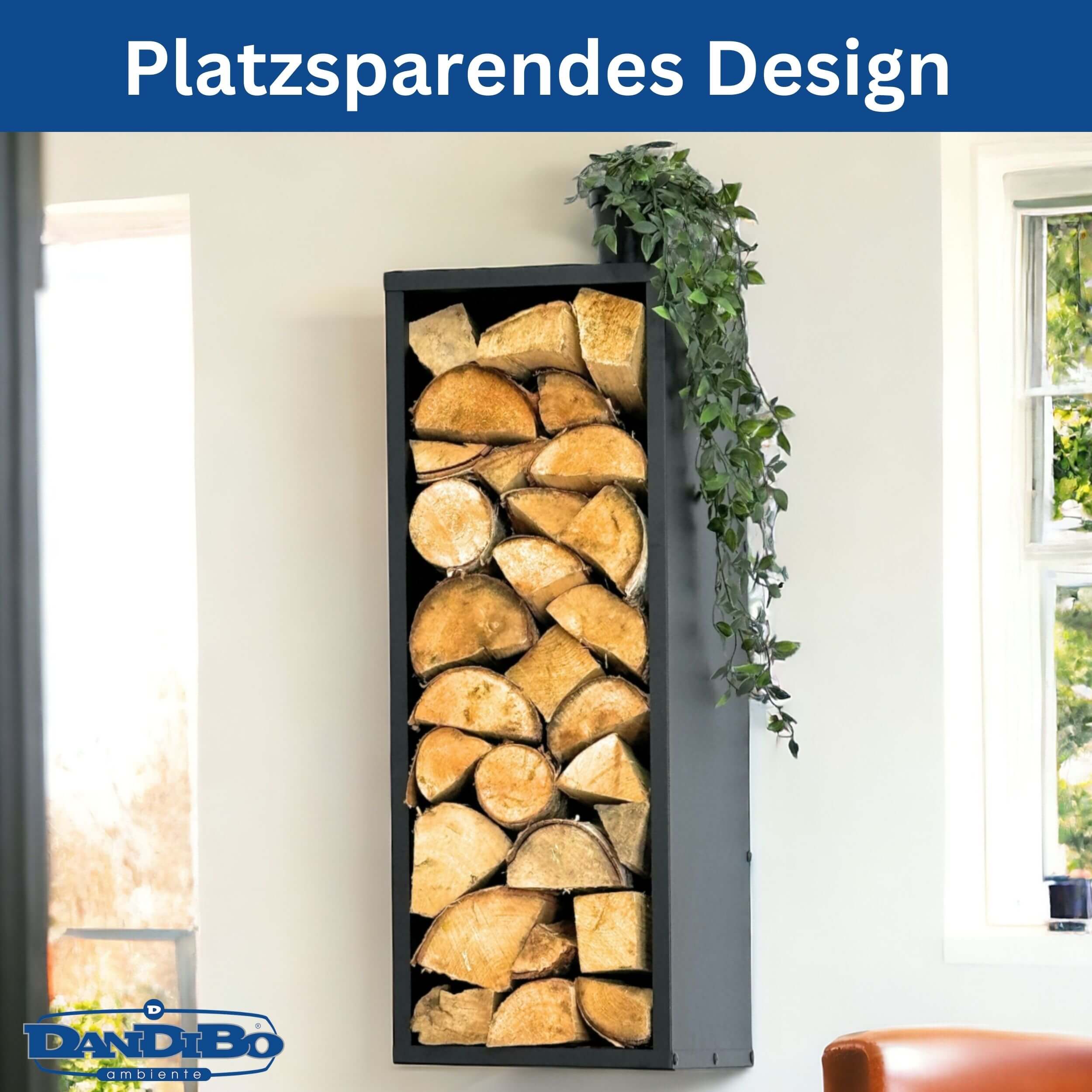 Wall mounted firewood rack top