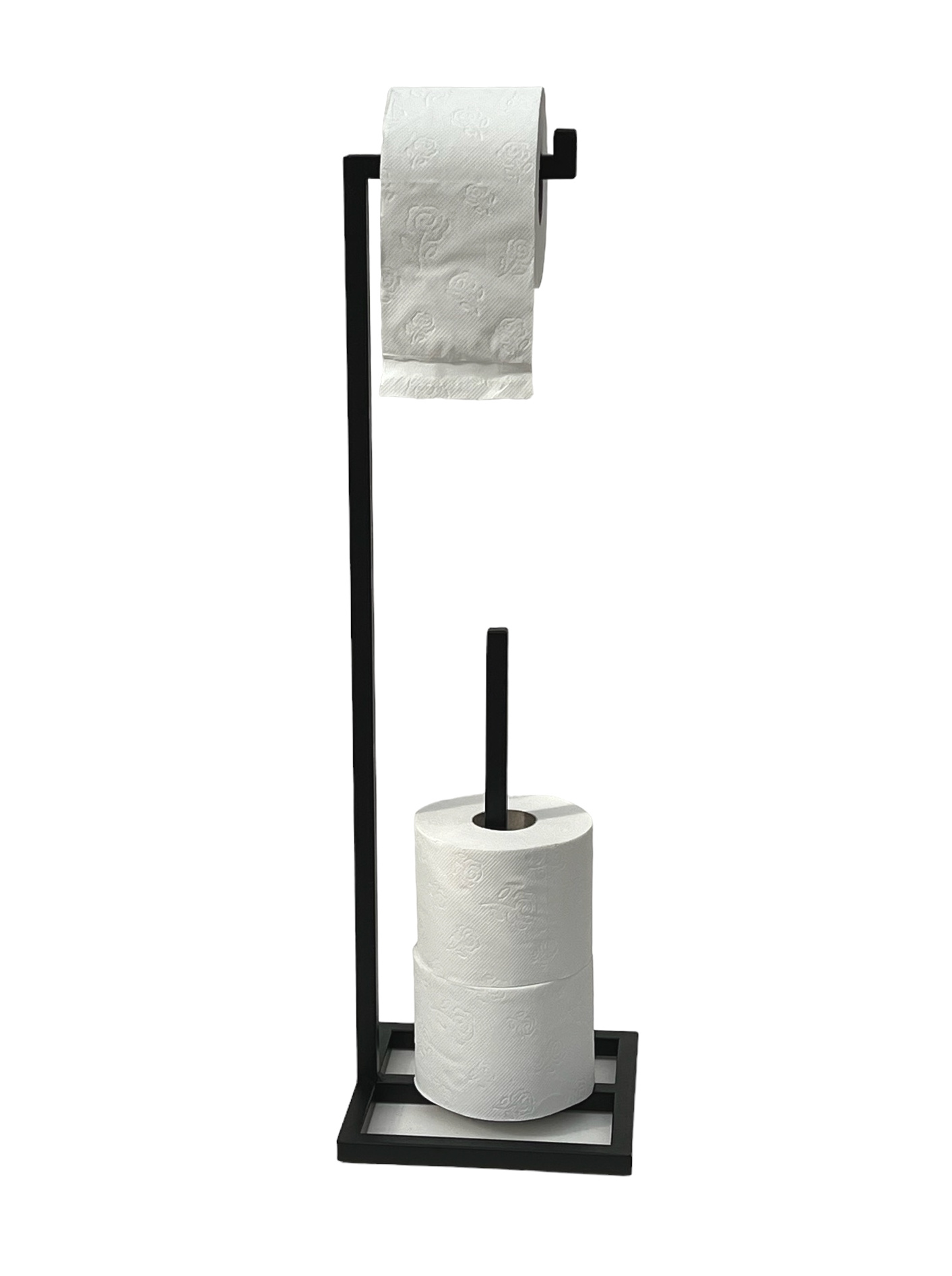 DanDiBo Toilettenpapierhalter Stehend Schwarz Metall 96459 Gäste WC Ständer  Klopapierhalter Ersatzrollenhalter Papierhalter Rollenhalter-DanDiBo