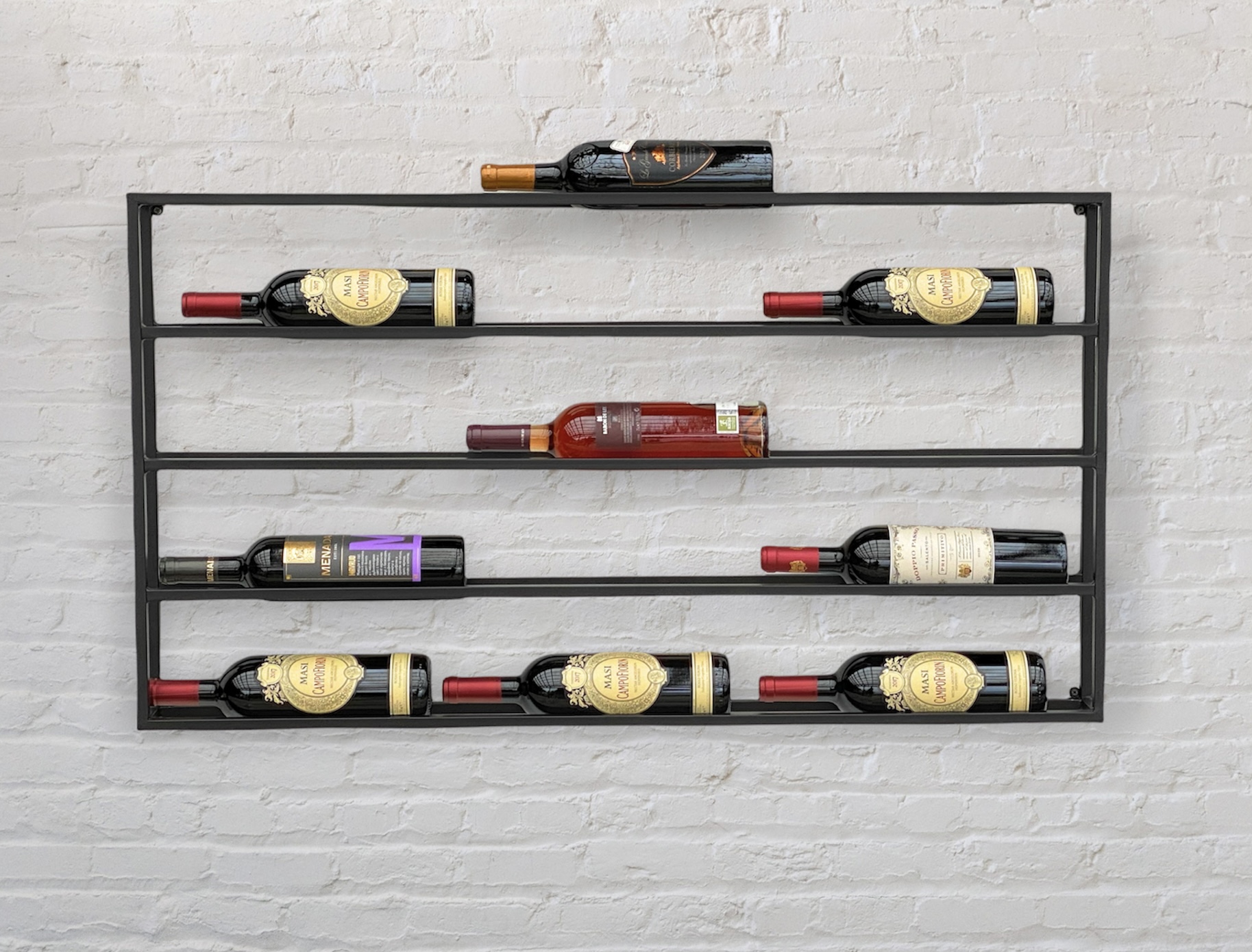 DanDiBo wine rack metal wall 100 cm black bottle rack 96239 bottle holder wall mounting modern wall holder wall rack for 15 bottles DanDiBo Ambiente