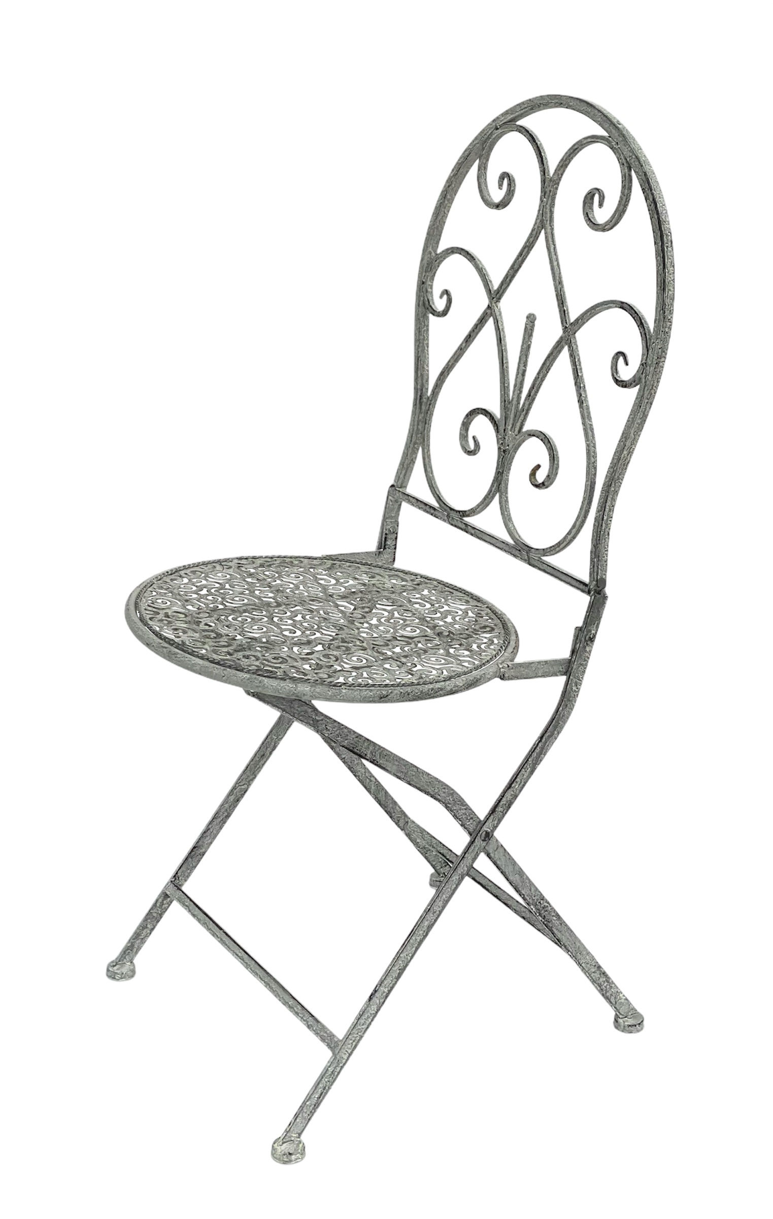 GARTENSTUHL Metall Grau Weiß Metallstuhl Stuhl Garten Vintage Eisen