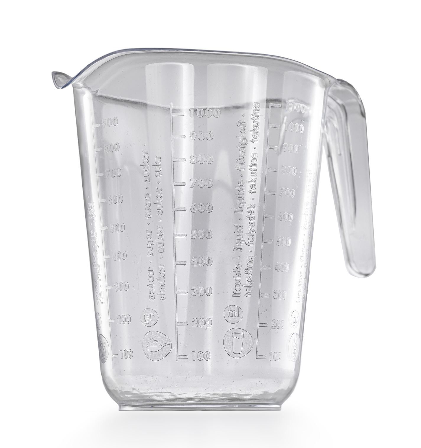 Messbecher 1l Kunststoff Transparent Messkanne Füllvolumen 1 Liter