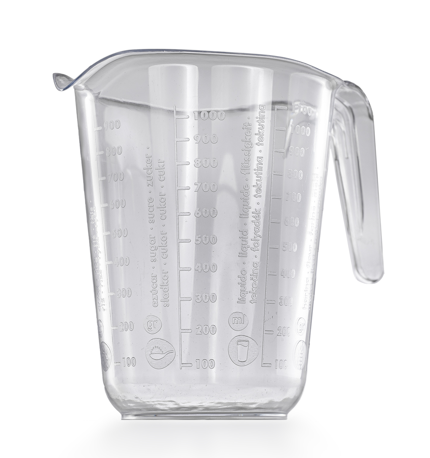 Messbecher 1l Kunststoff Transparent Messkanne Füllvolumen 1 Liter  Literbecher - DanDiBo-Ambiente