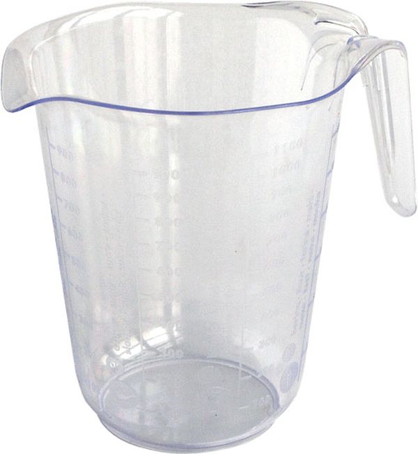 Messbecher 1l Kunststoff Transparent Messkanne Füllvolumen 1 Liter