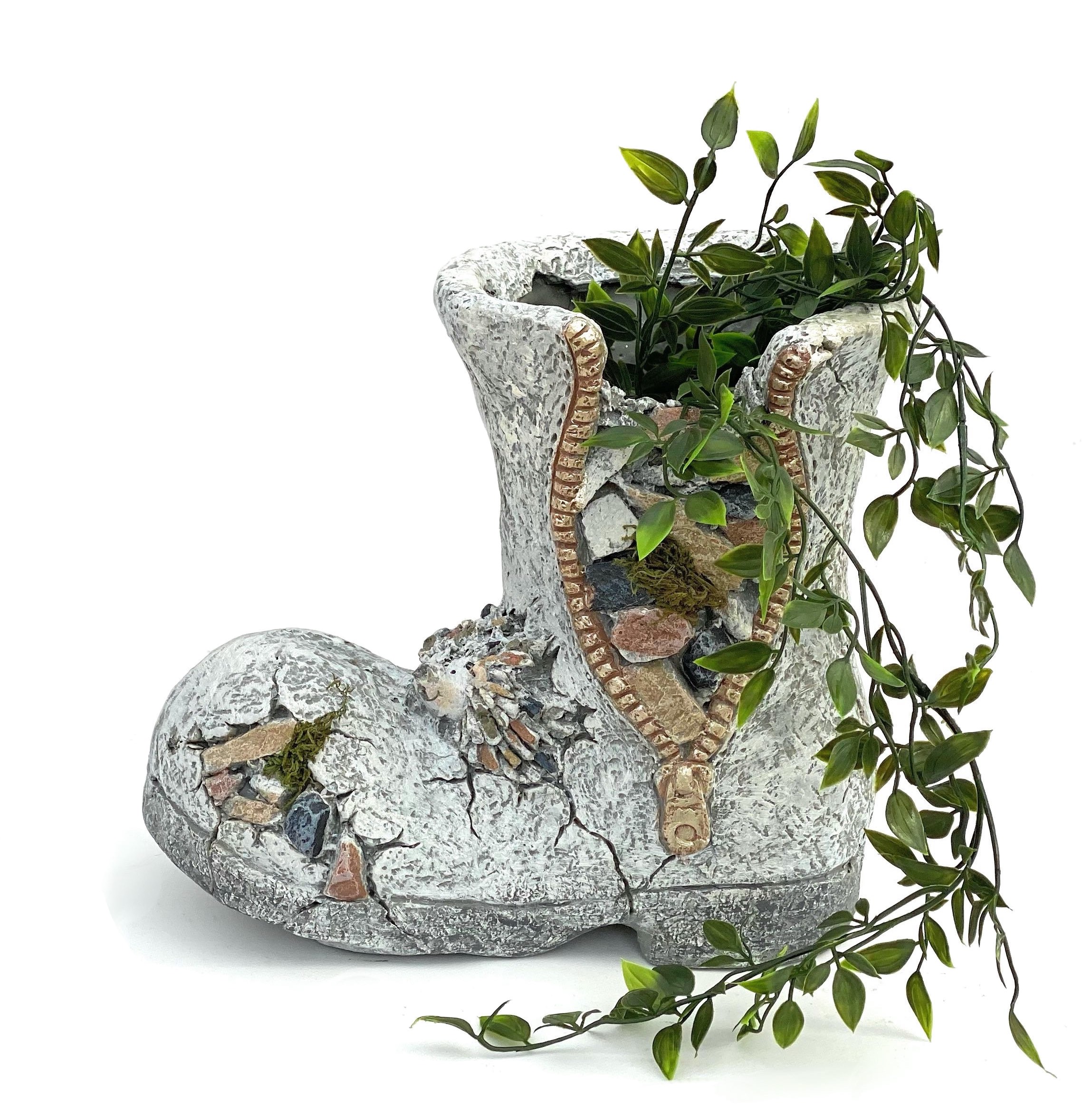 PFLANZTOPF Stiefel aus Magnesia wetterfest 32 cm-DanDiBo