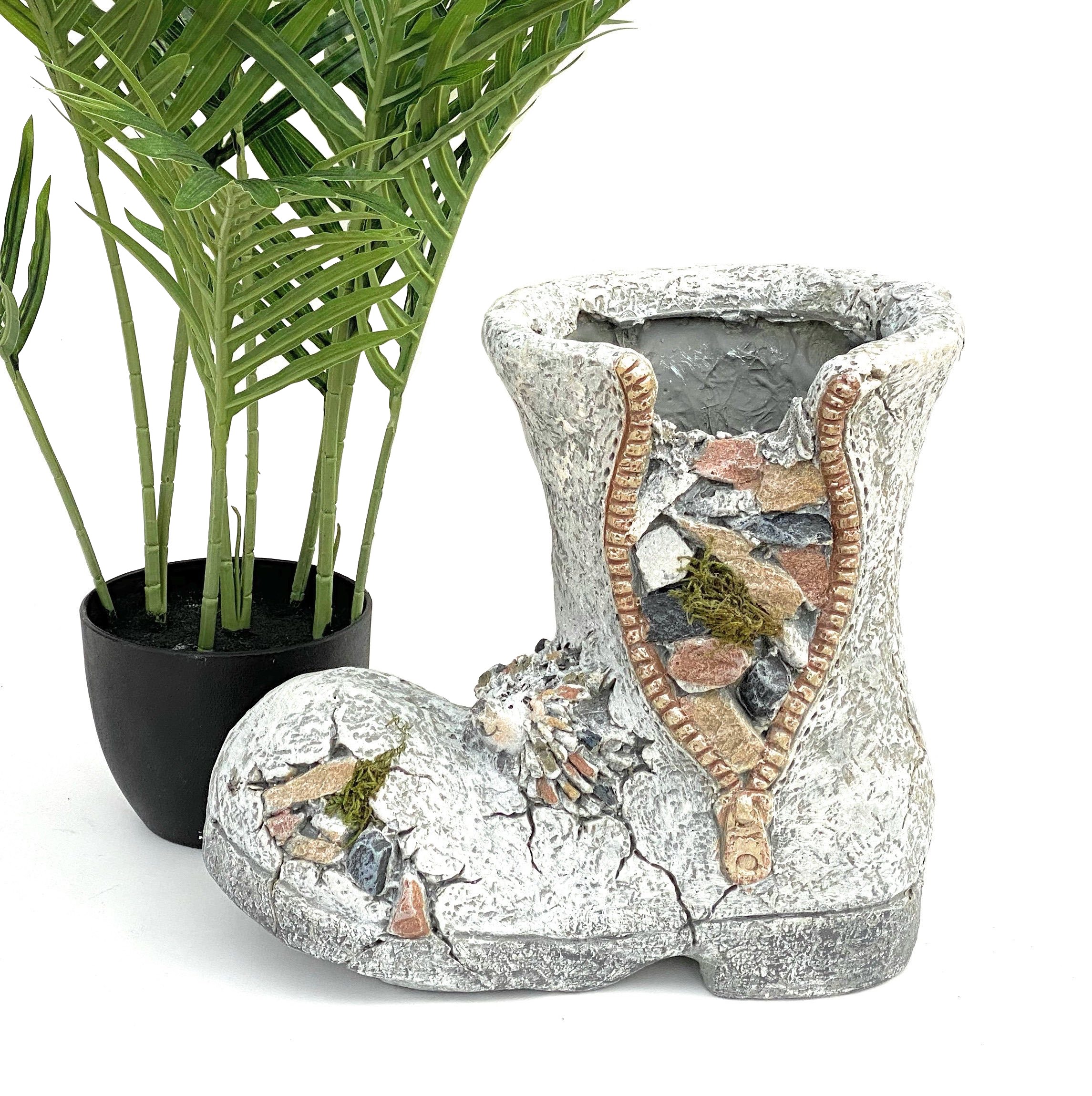 PFLANZTOPF Stiefel aus Magnesia wetterfest 32 cm-DanDiBo