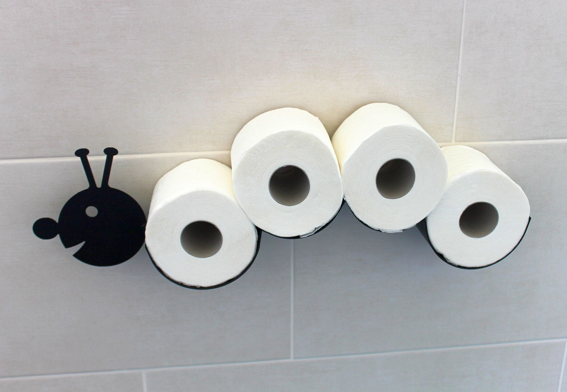 Ersatzrollenhalter Papierhalter DanDiBo Metall Raupe Schwarz Toilettenpapierhalter Rollenhalter WC Wandmontage DanDiBo-Ambiente -