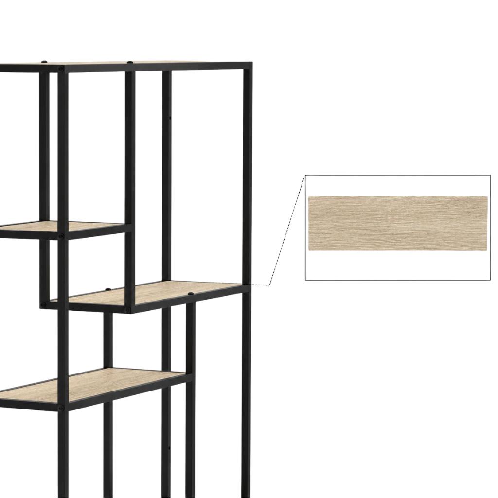 WANDREGAL Metall Schwarz Wandmontage 90x75x20 cm-DanDiBo