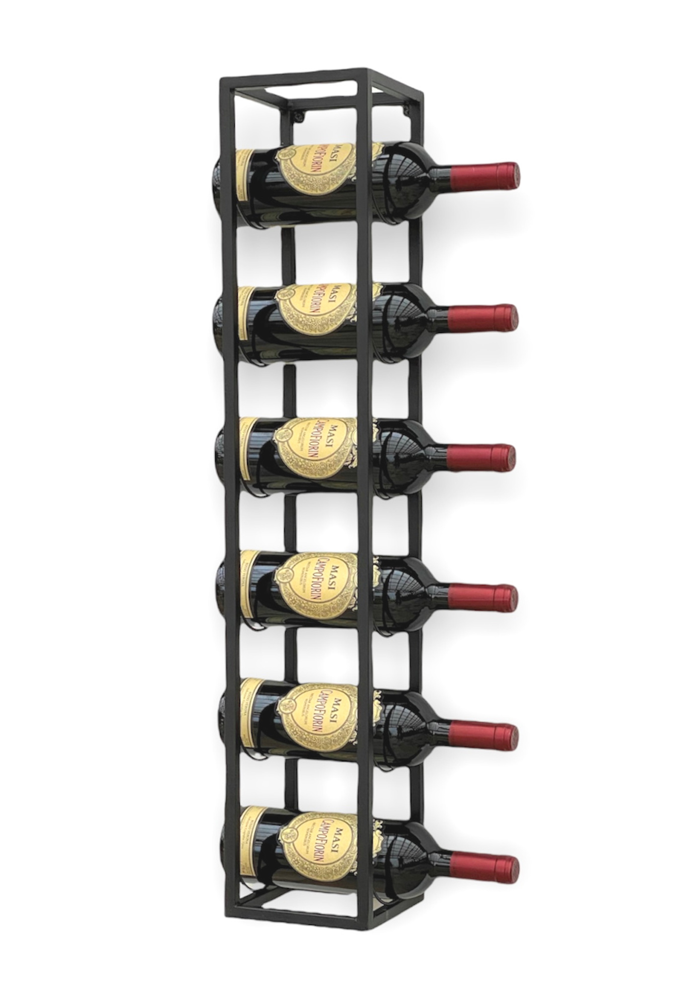 WEINREGAL für 6 Flaschen Metall Wand 80 cm Schwarz 96238-DanDiBo