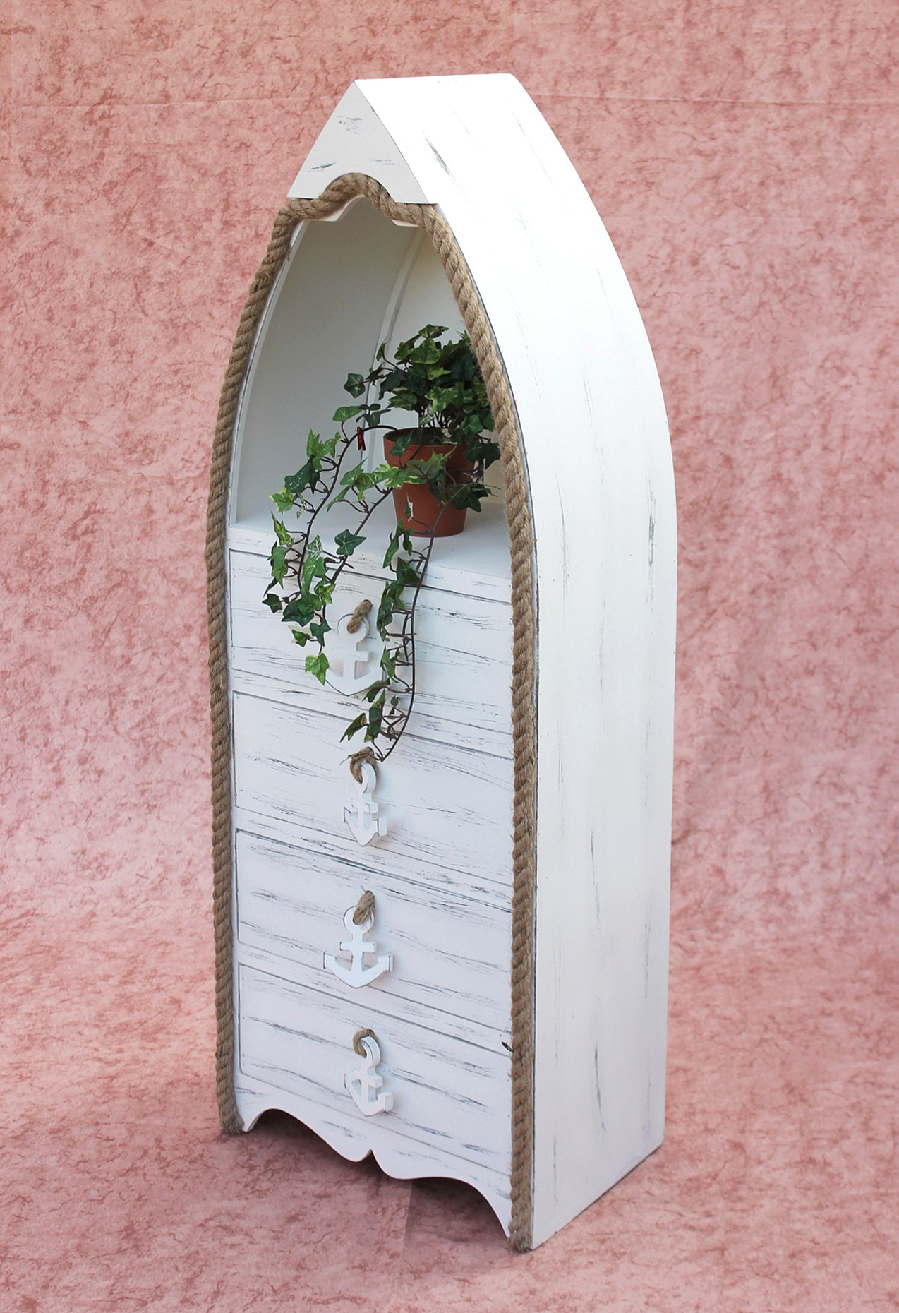 Boat Dresser 412 Wh 117cm Bathroom Shelf White Shabby Dresser