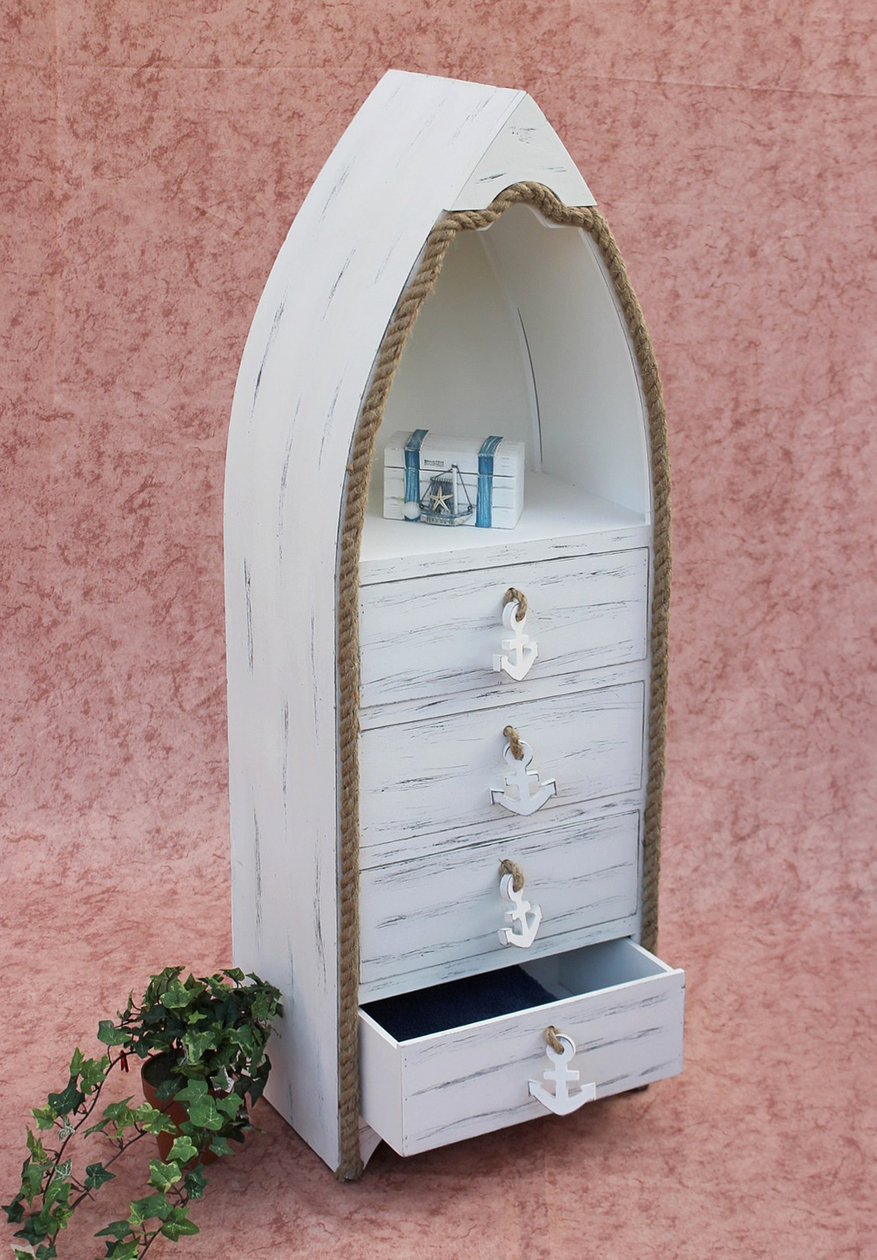 Boat Dresser 412 Wh 117cm Bathroom Shelf White Shabby Dresser