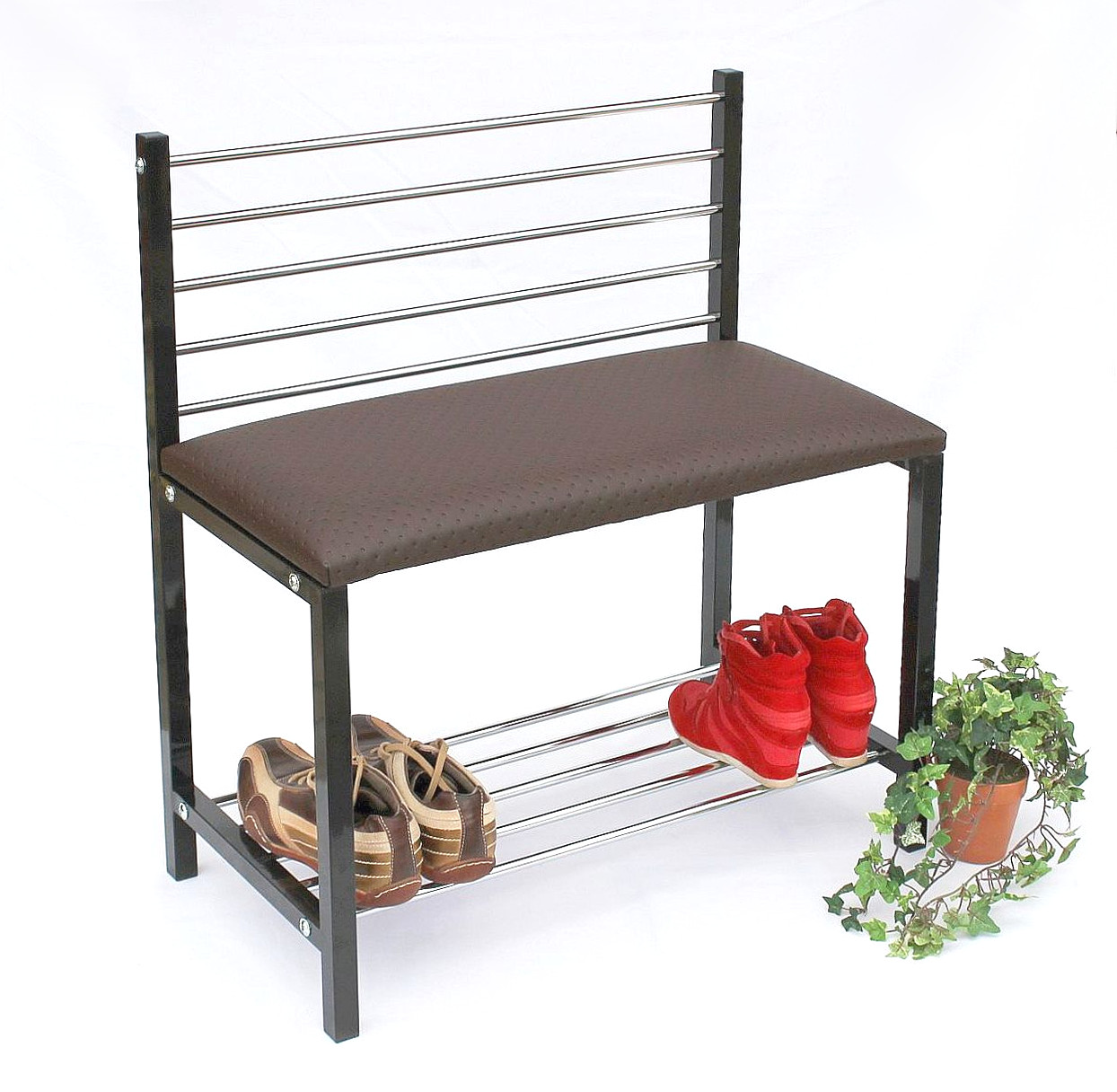 Schuhregal mit Sitzbank Art.392 Bank 70cm Schuhschrank aus Metall ... Schuhregal mit Sitzbank Art.392 Bank 70cm Schuhschrank aus Metall ...
