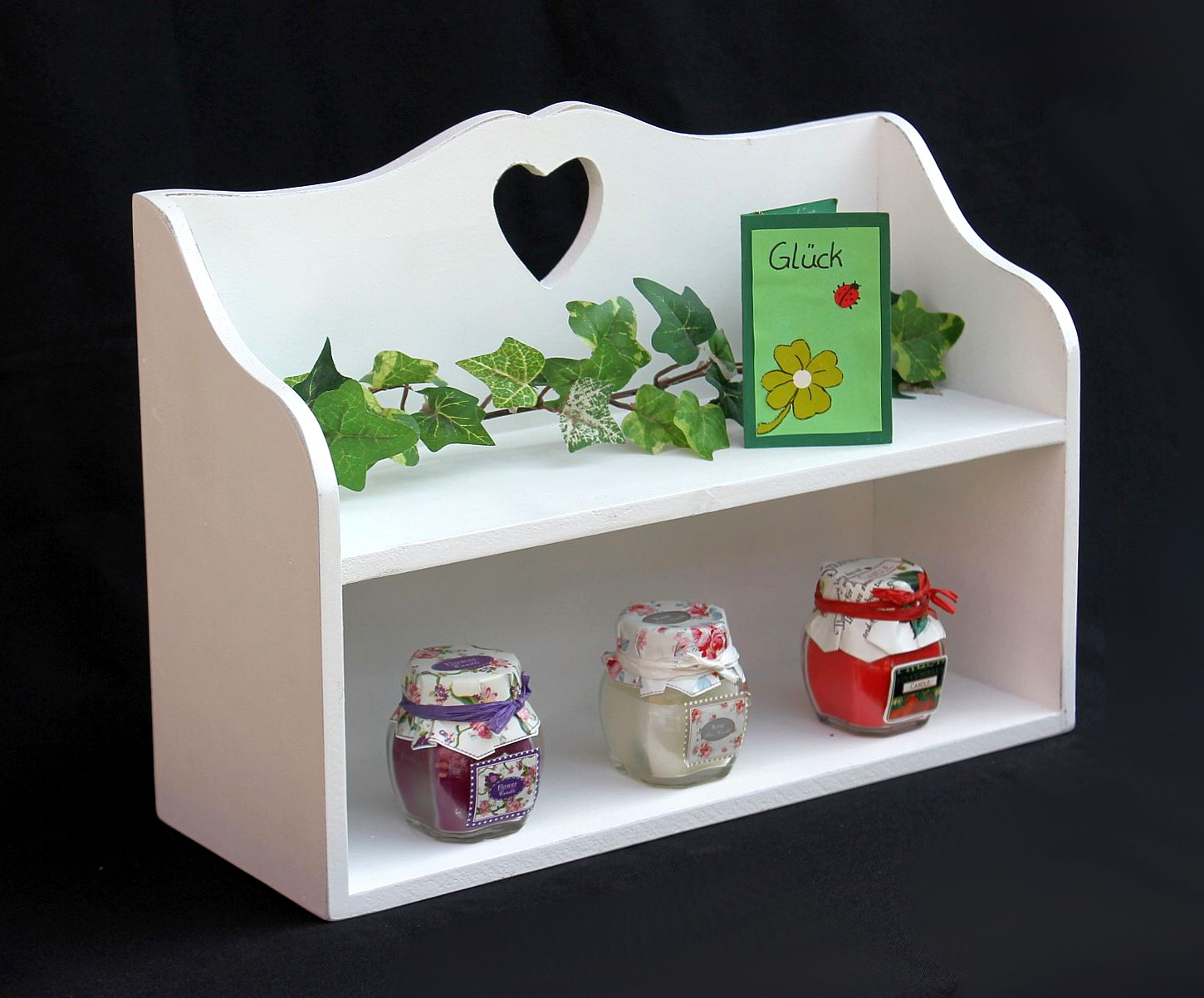 Shelf With Heart 12048 Minishelf 35cm White Decorative Shelf