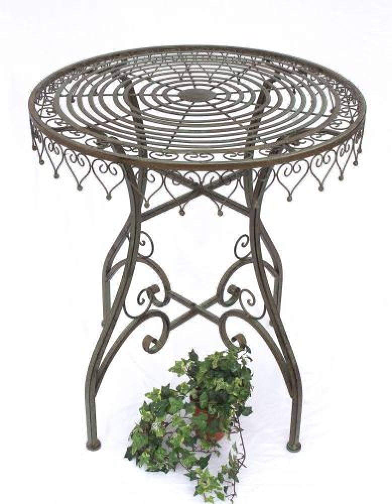 DanDiBo Sitzgruppe Eisen Garten Antik Bistroset Malega Bistrotisch mit 2 Stühlen klappbar Metall Gartentisch