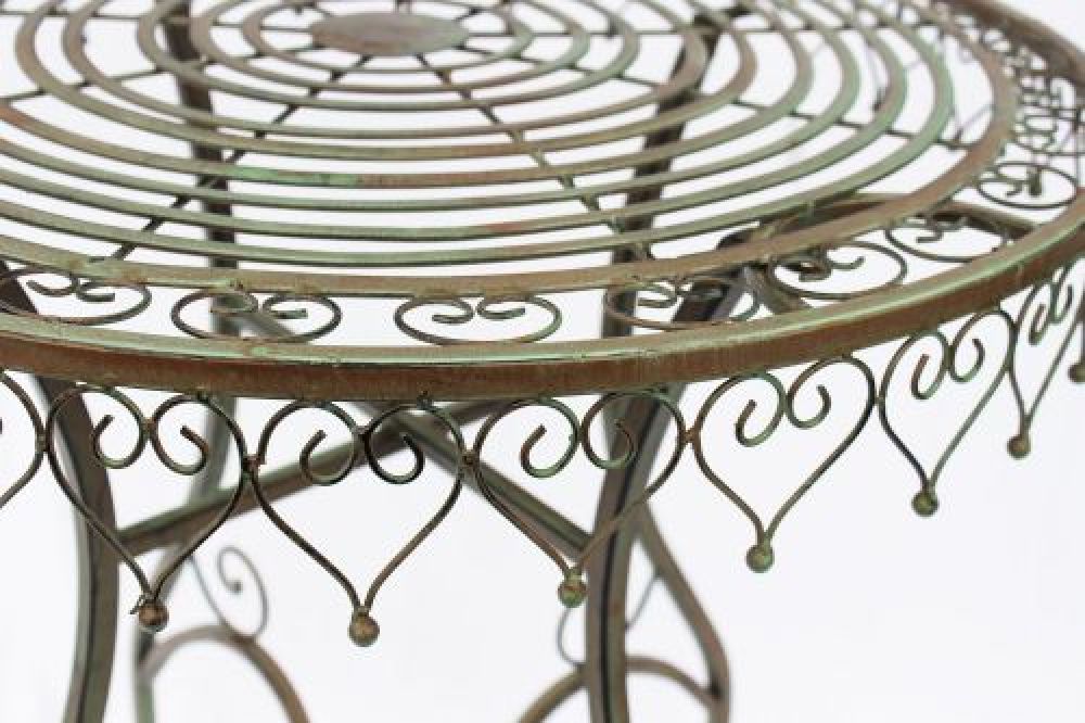 DanDiBo Sitzgruppe Eisen Garten Antik Bistroset Malega Bistrotisch mit 2 Stühlen klappbar Metall Gartentisch