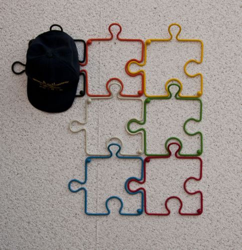 Designer coat hook "Puzzle" 20 cm coat rack Wall hook Metal hook