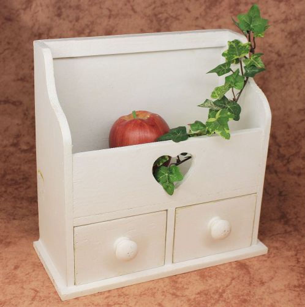 Minikommode Kommode mit 2 Schubladen 12236 Regal 28cm Schmuckkasten Shabby Regal