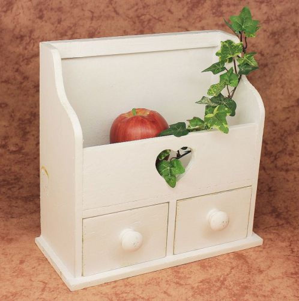 Minikommode Kommode mit 2 Schubladen 12236 Regal 28cm Schmuckkasten Shabby Regal