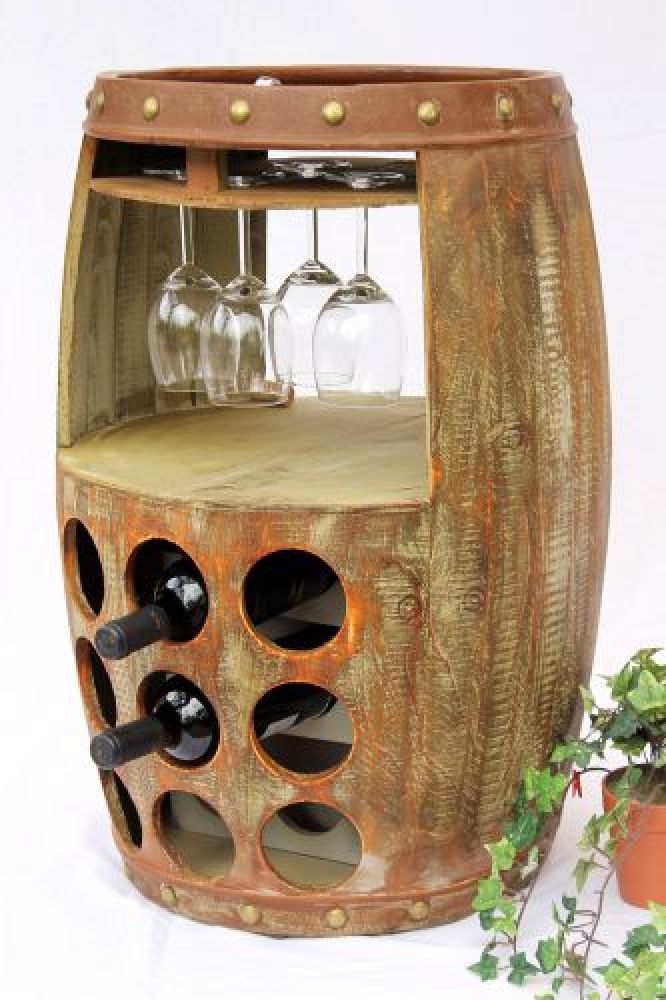 DanDiBo wine rack wooden wine barrel brown 70 cm 1681 bar bottle rack bottle rack barrel wooden barrel