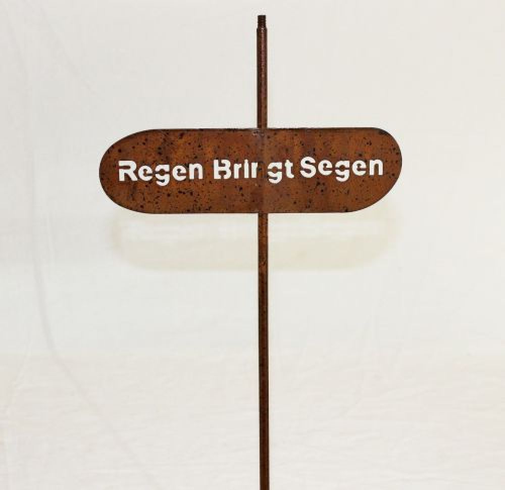 Climbing aid garden plug "Rain brings blessing" H-120 cm Climbing aid plug metal