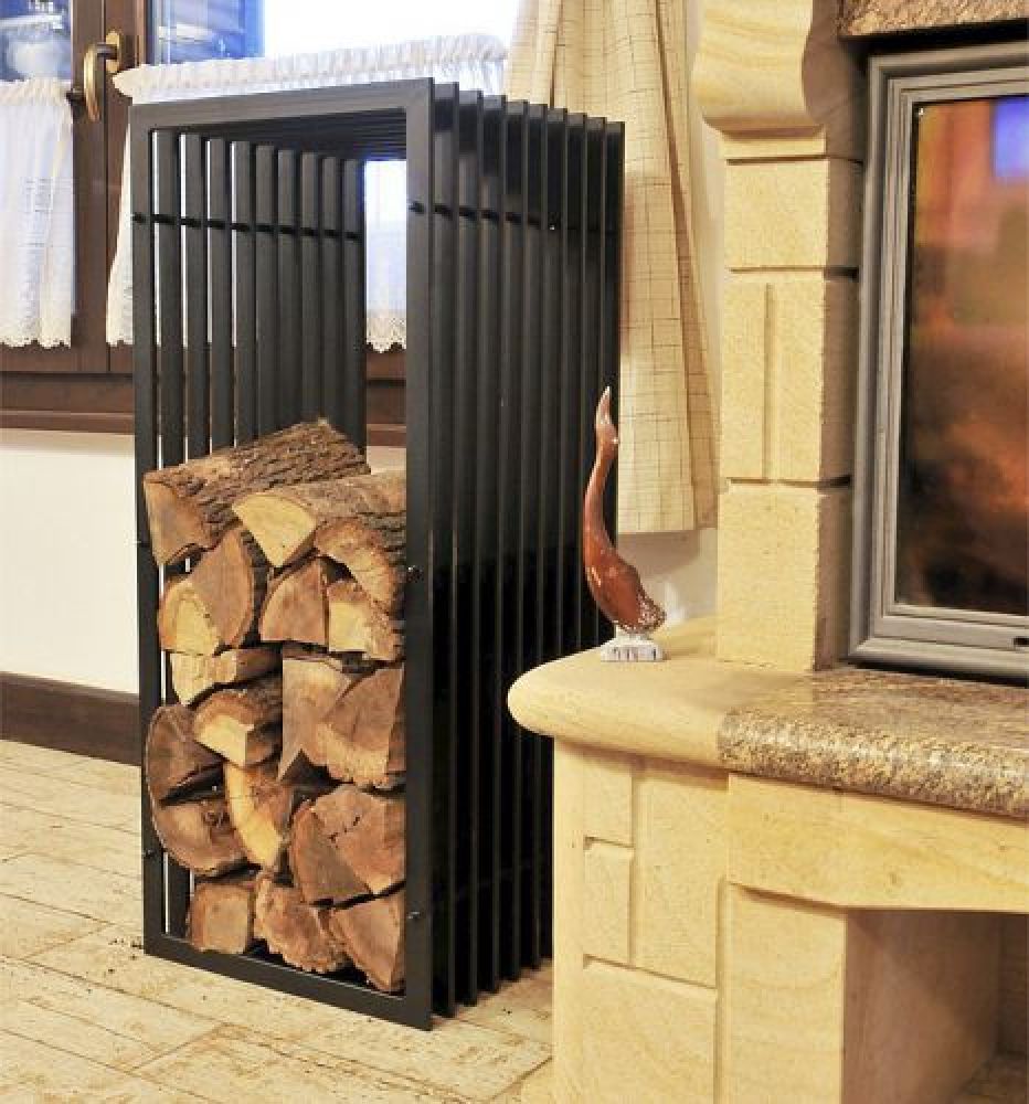 Firewood rack D-style firewood rack 100 cm wood basket firewood holder wood rack