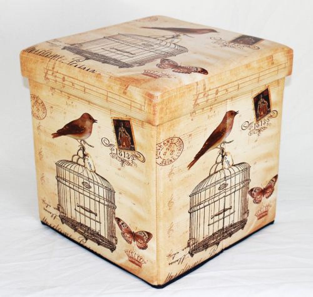 Hocker aus Kunstleder Sitzhocker 2207 Aufbewahrungsbox 40cm Sitzwürfel