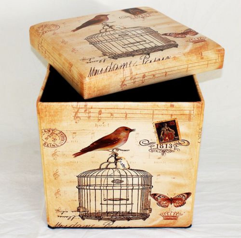 Hocker aus Kunstleder Sitzhocker 2207 Aufbewahrungsbox 40cm Sitzwürfel