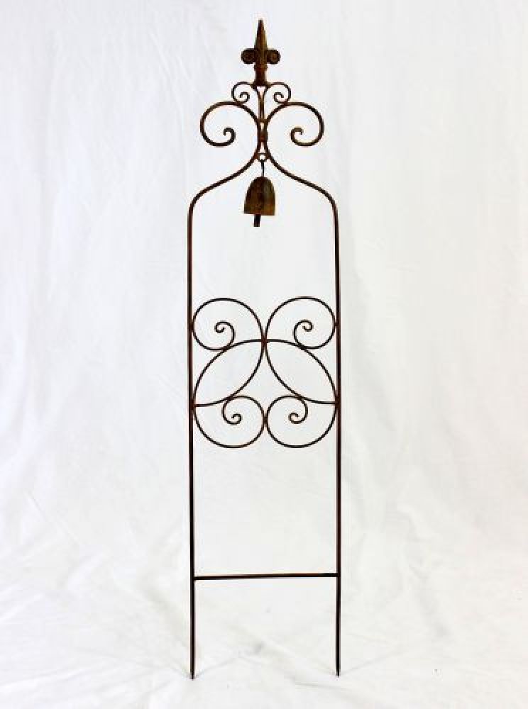 Rankhilfe mit Glocke 120697 Rankgitter aus Metall H-93cm B-21cm Kletterhilfe