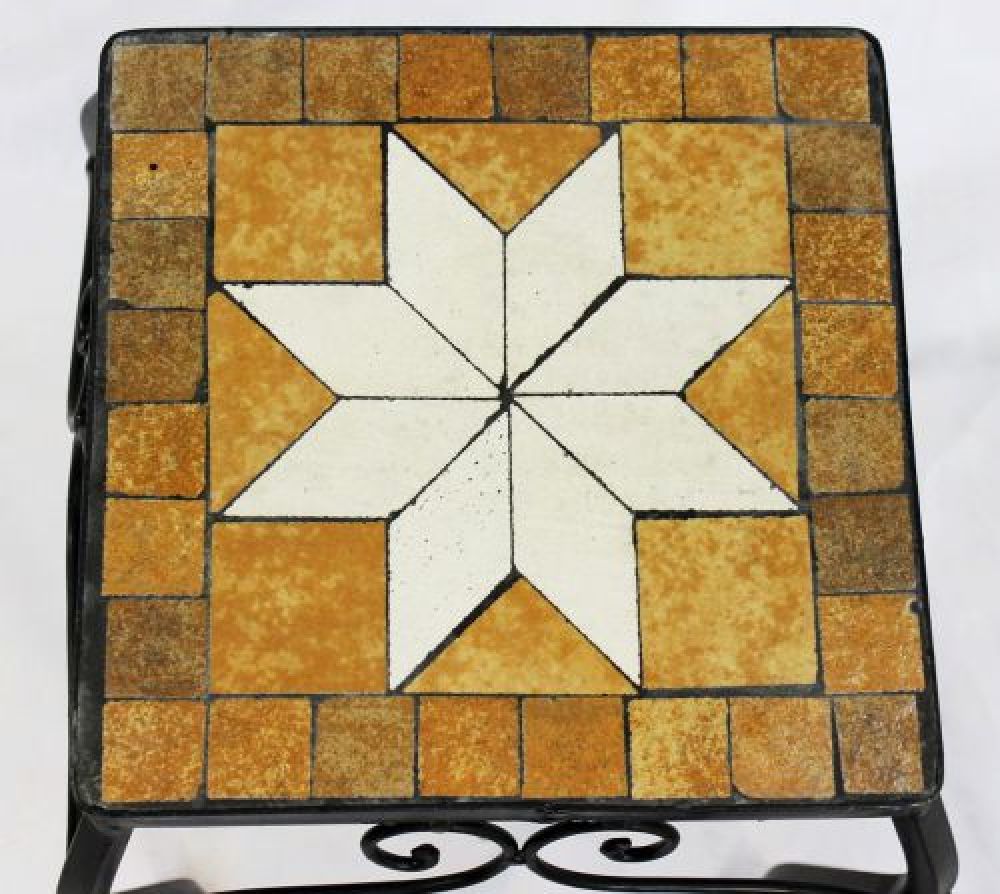 DanDiBo Flower Stool Mosaic Square 21 cm Flower Stand 12015 Side Table Plant Stand Mosaic Table Small