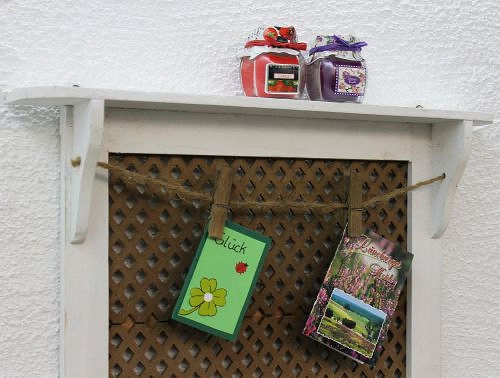 DanDiBo Wandorganizer Vintage Schlüsselbrett Holz mit Ablage Memoboard 12047 Weiß Schlüsselboard Briefablage Schlüsselkasten Shabby Chic