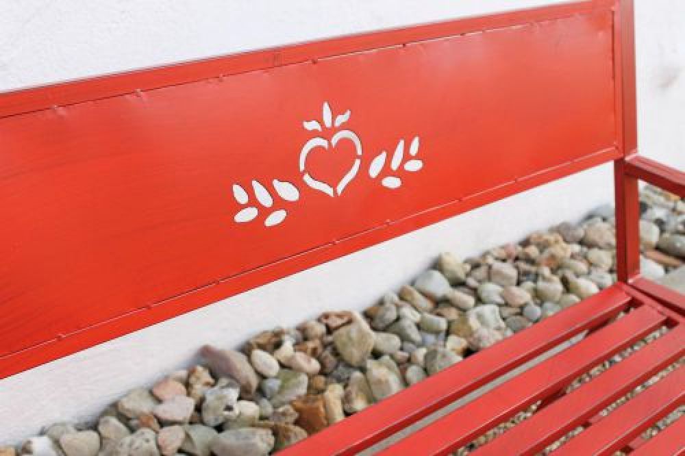 Bench "Passion Garden" bench red 121496 Seat 120cm metalll Iron Flower bench Garden