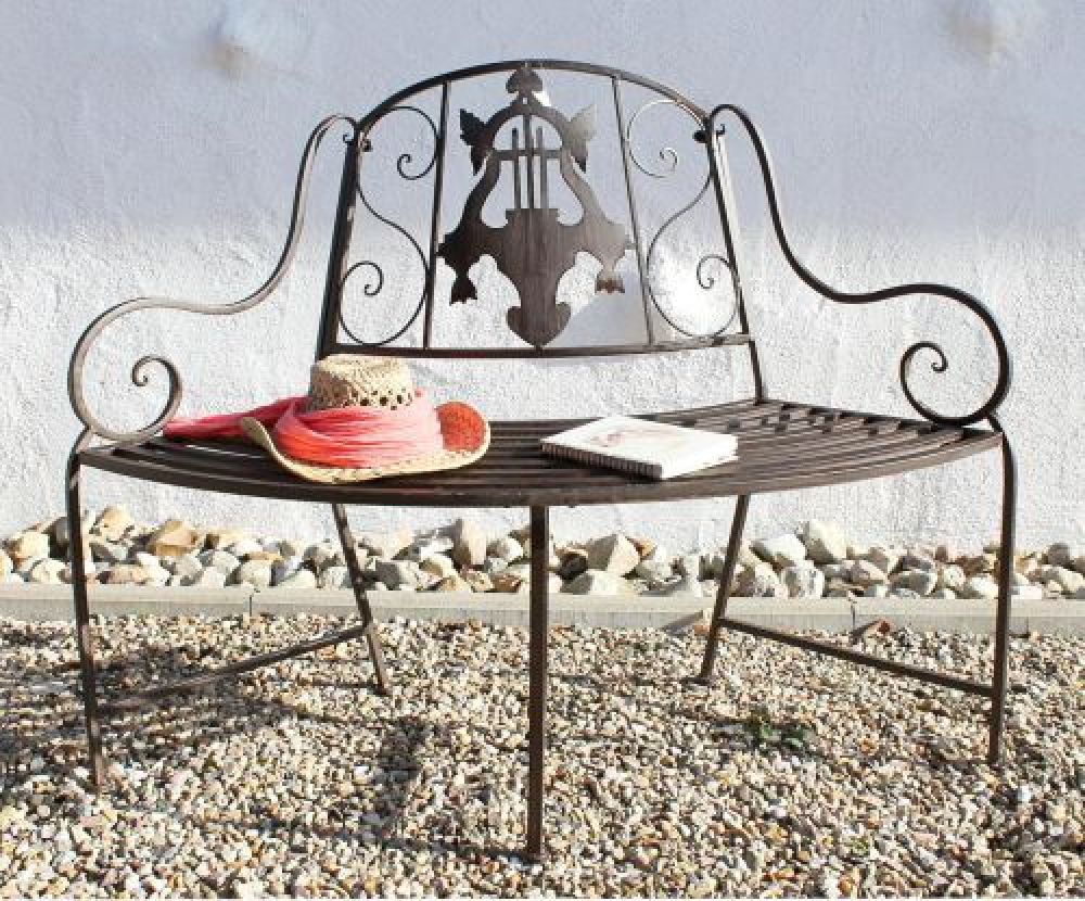 Bank JD130838 aus Metall Gartenbank Sitzbank Baumbank 2-Sitzer 116cm Rundbank