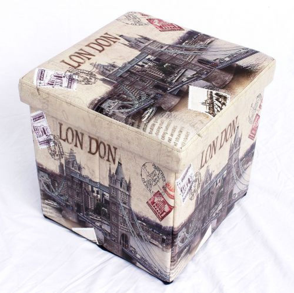 Hocker aus Kunstleder Sitzhocker 2002 Aufbewahrungsbox 40cm Sitzwürfel