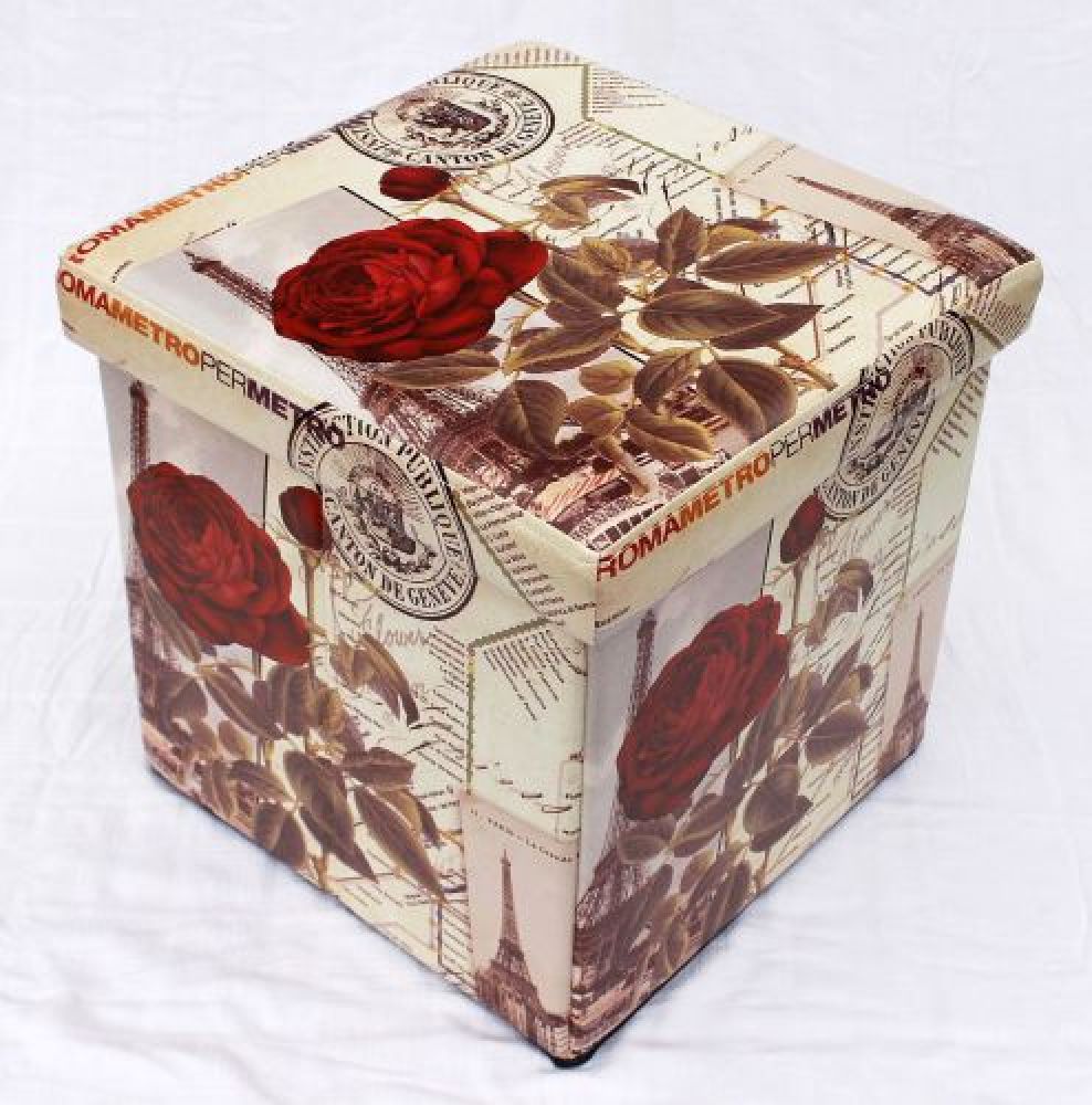 Hocker aus Kunstleder Sitzhocker 2220 Aufbewahrungsbox 40cm Sitzwürfel