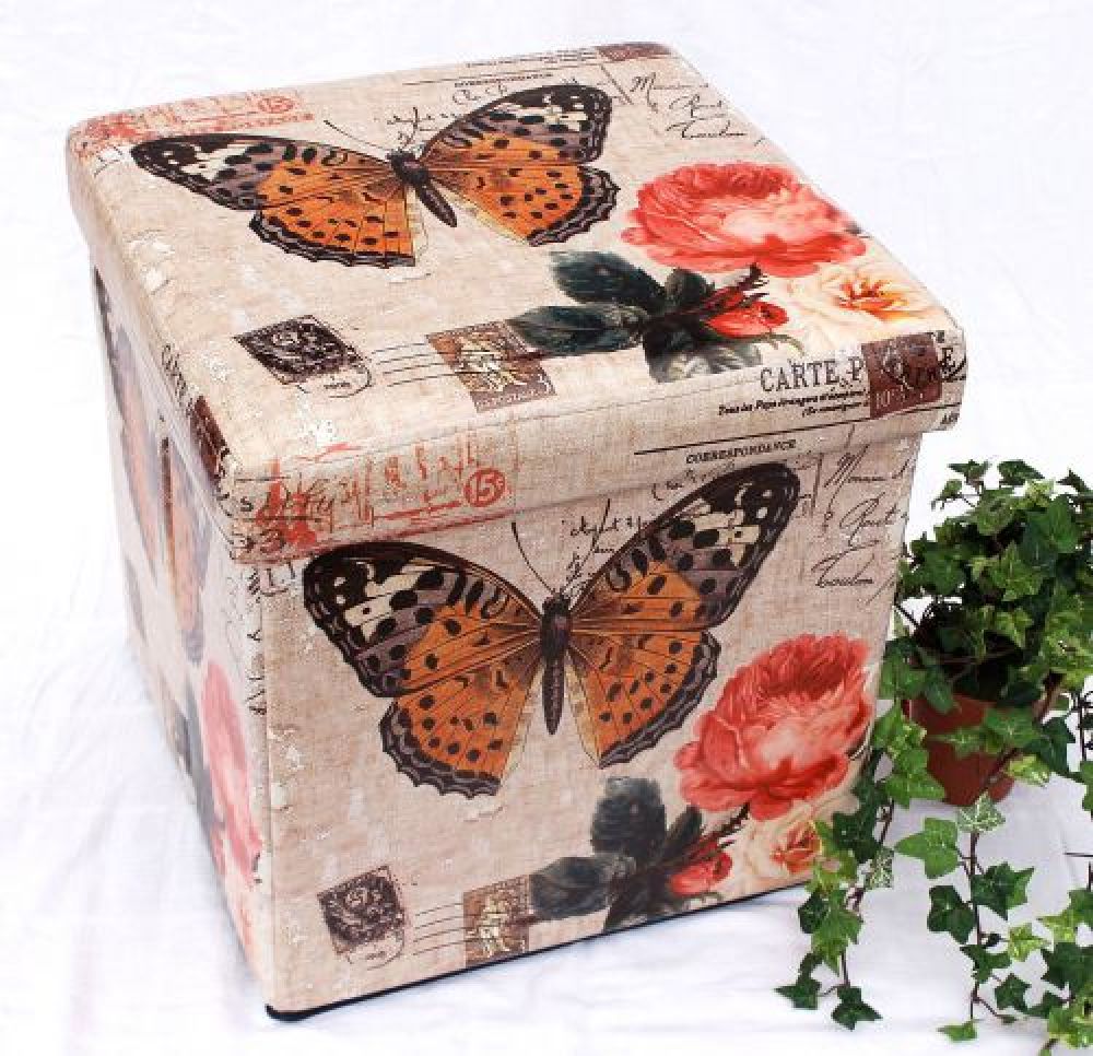 Hocker aus Kunstleder Sitzhocker 2218 Aufbewahrungsbox 40cm Sitzwürfel Truhe Korb