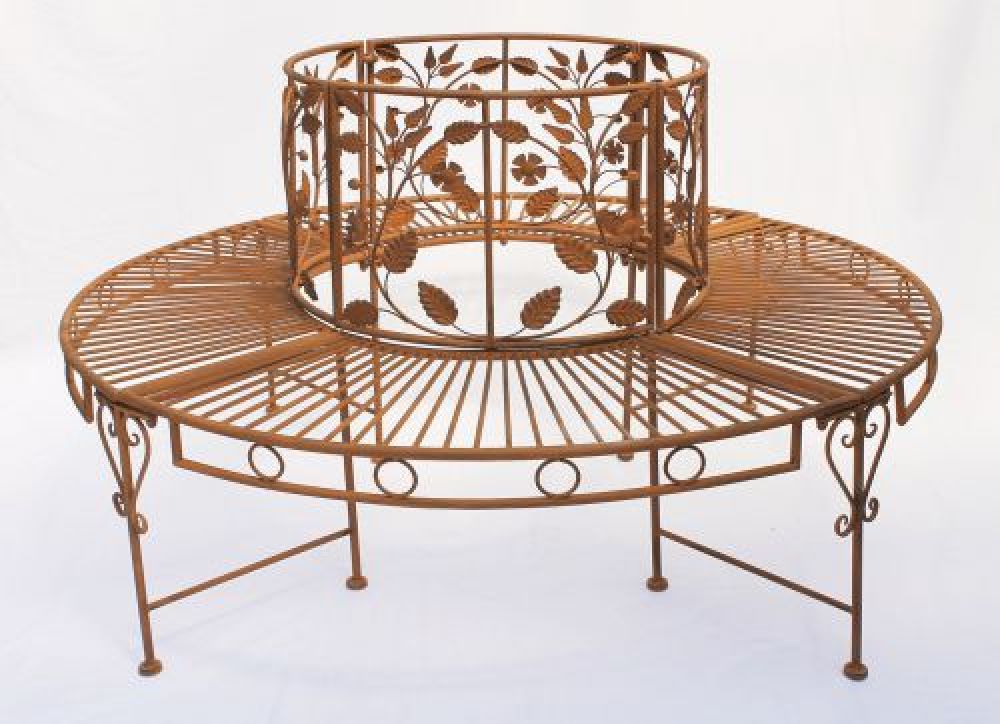 Round bench metal Bench 100112 Tree bench Seat Garden bench D-140cm H-84cm