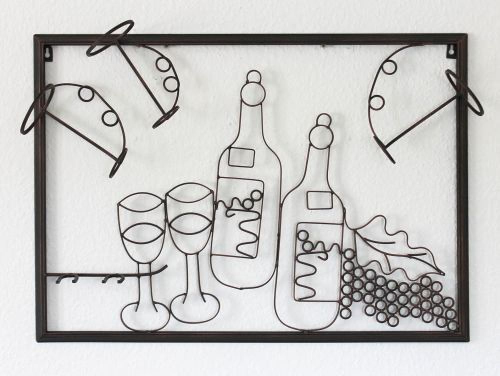 Relief picture Wine shelf 091975 Bottle stand metal 64 cm Bottle holder Shelf