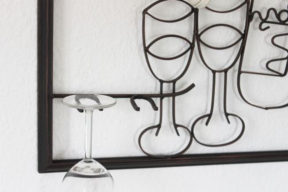 Relief picture Wine shelf 091975 Bottle stand metal 64 cm Bottle holder Shelf