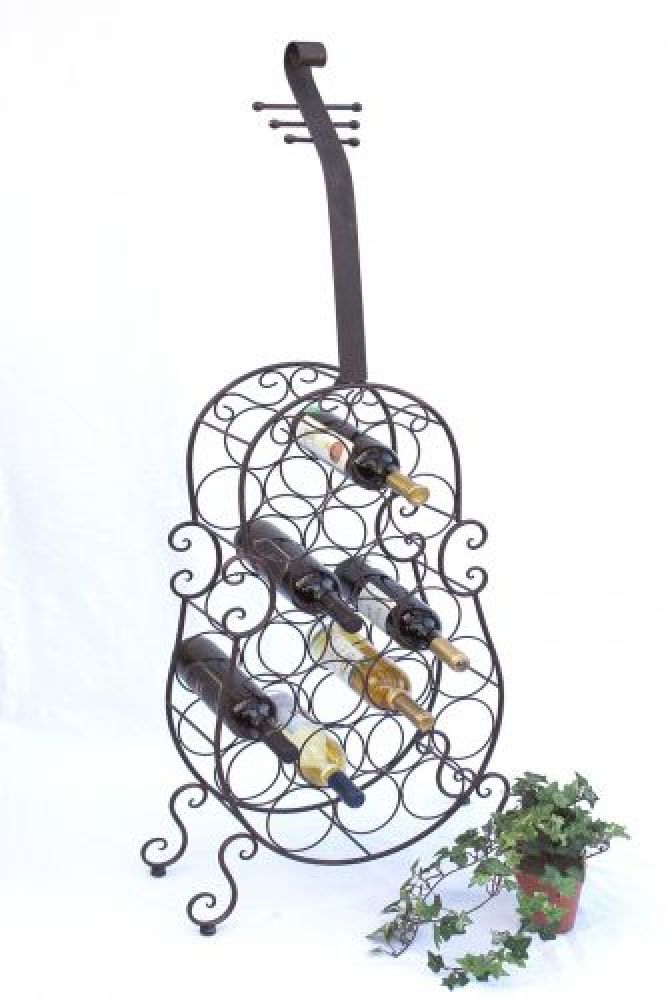 Weinregal Cello aus Metall 100136 Flaschenhalter 134cm Flaschenregal Wein Bar