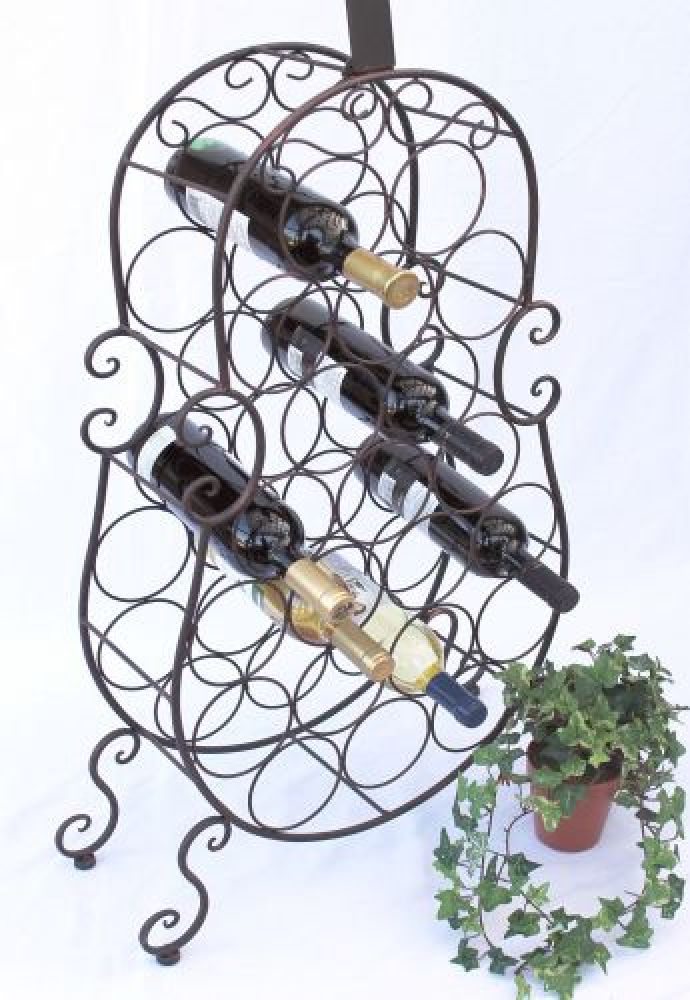 Weinregal Cello aus Metall 100136 Flaschenhalter 134cm Flaschenregal Wein Bar
