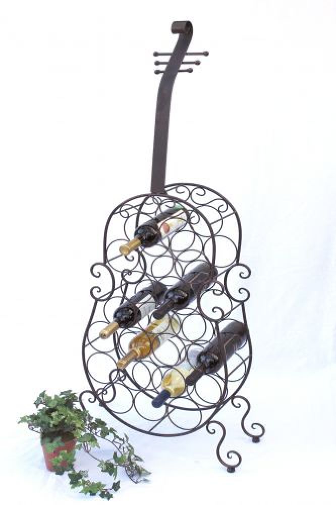 Weinregal Cello aus Metall 100136 Flaschenhalter 134cm Flaschenregal Wein Bar