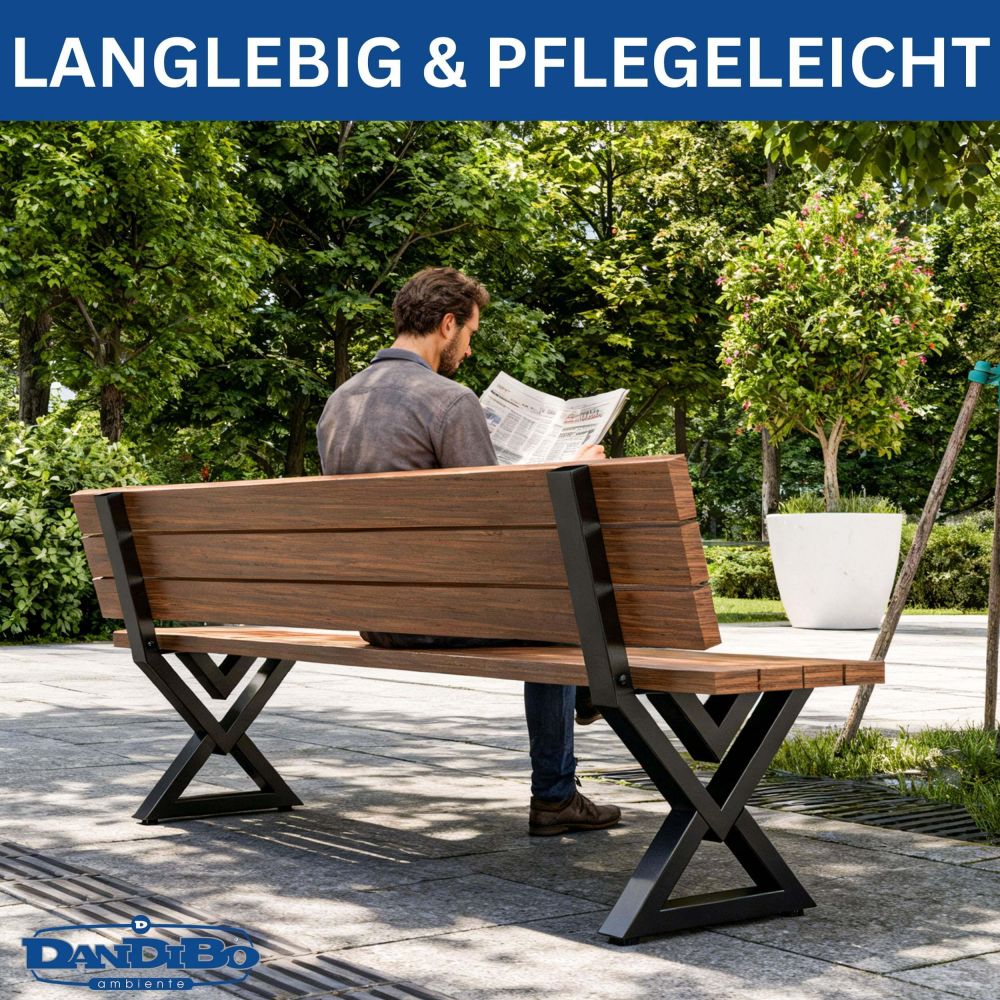 DanDiBo 2X Bankgestell mit Lehne Metall Set DIY Bank Füße Bankkufen Bankbeine 96669 Sitzgestell für Gartenbank Robust Stabil
