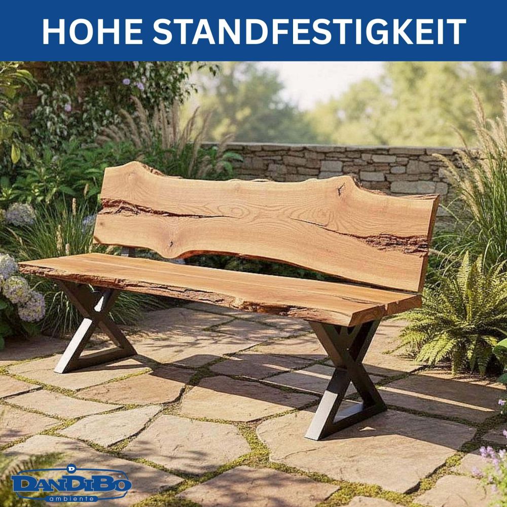 DanDiBo 2X Bankgestell mit Lehne Metall Set DIY Bank Füße Bankkufen Bankbeine 96669 Sitzgestell für Gartenbank Robust Stabil