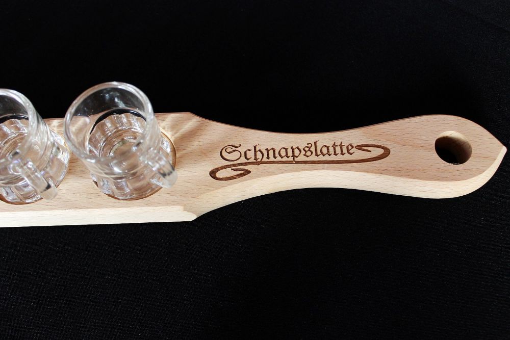 Schnapps bar 52 cm with 6 glasses Schnapps board bar Schnapps round with engraving